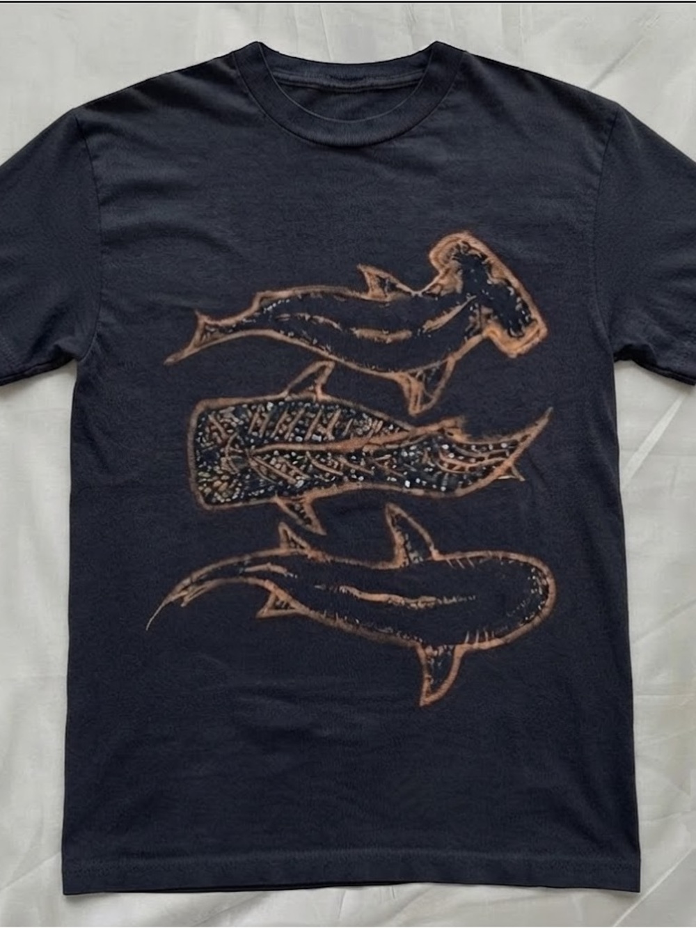 Gildan Black Short Sleeve Tee with Brown Shark Graphic
